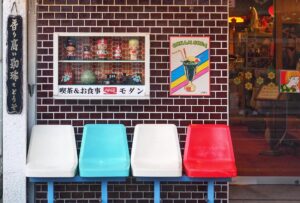 レトロな喫茶店の店内