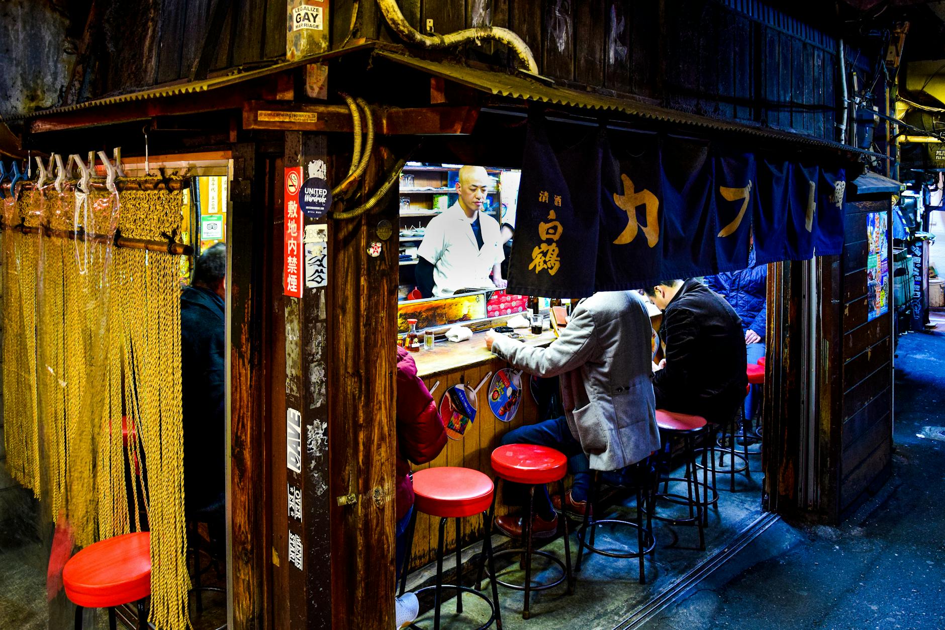 ラーメン屋の夜の様子