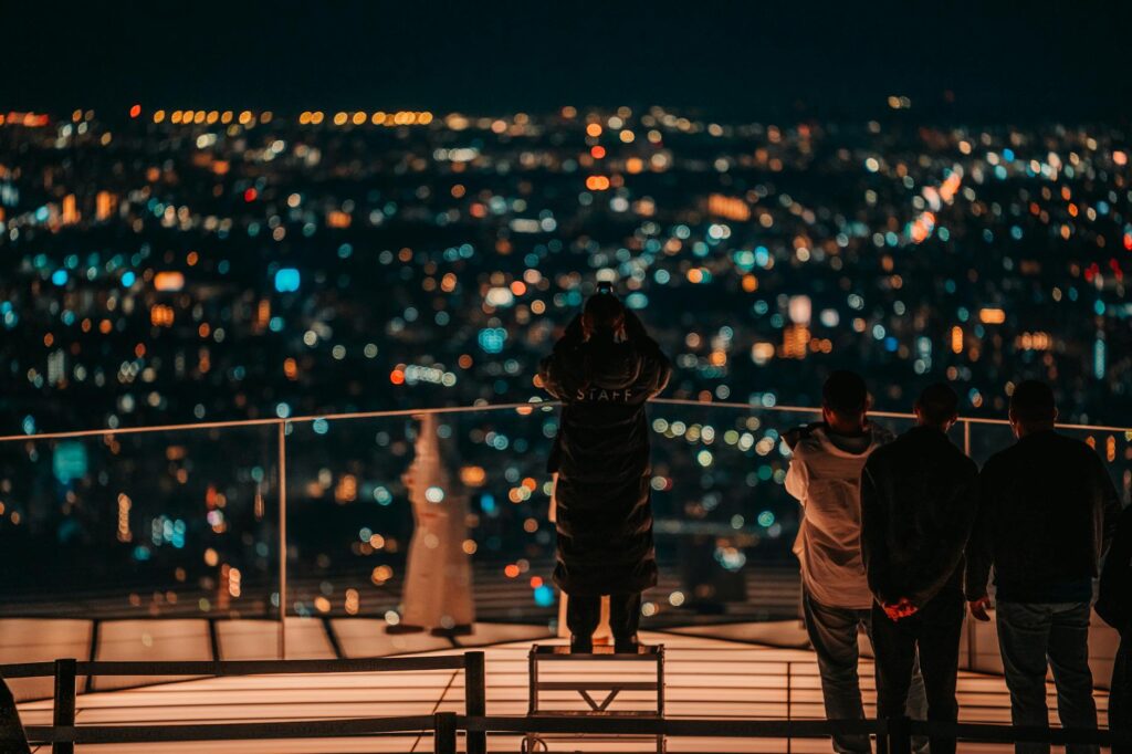 福岡の夜景と街の明かり