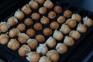 たこ焼きの調理と仕上げ